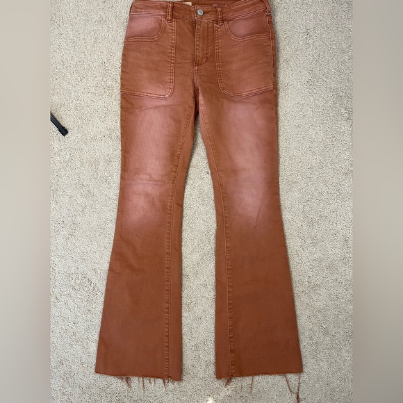 Anthropologie Pilcro The Icon Flare Jeans in Rust Women’s Size 27 Pants - Picture 2 of 12